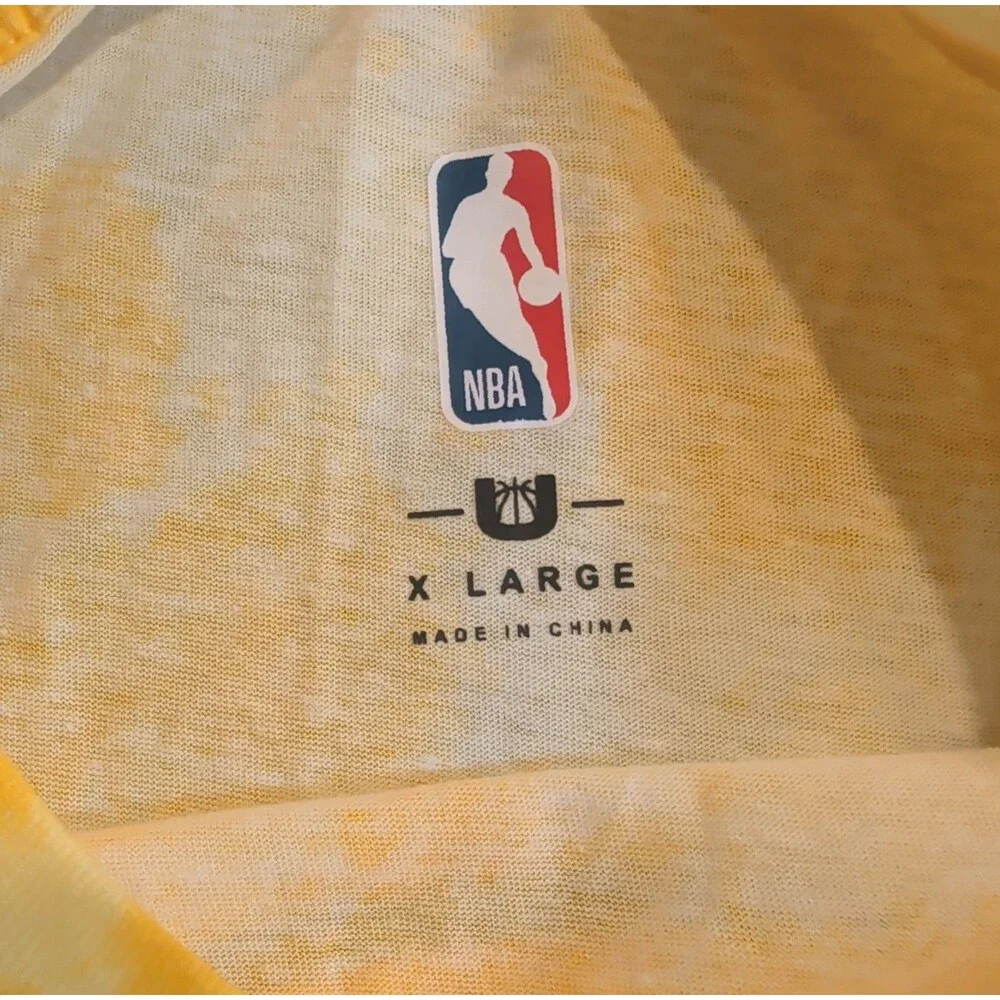NWT Los Angeles Lakers UNK NBA T Shirt Mens XL Yellow Tie Dye Long Sleeve Logo